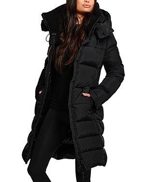 Shop Sam Savannah Hooded Puffer Coat In Black