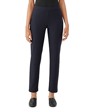 Eileen Fisher Slim Knit Ankle Pants In Noctn