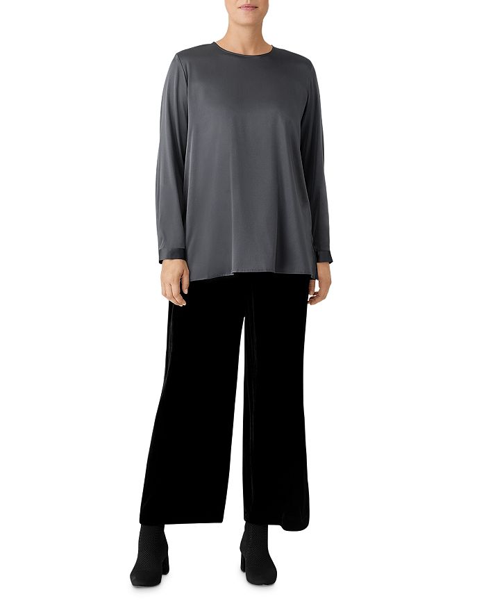 Eileen Fisher Round Neck Long Sleeve Top | Bloomingdale's