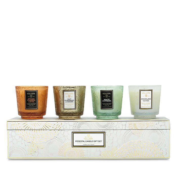 Voluspa Pedestal Candle Winter White 4Piece Gift Set Bloomingdale's
