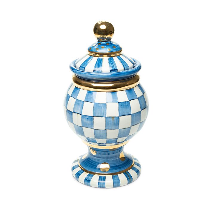 MacKenzie-Childs  Cookie Jar with Royal Check Lid