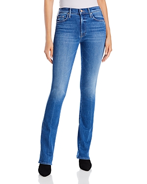 MOTHER THE DOUBLE INSIDER HEEL HIGH RISE BOOTCUT JEANS IN OPPOSITES ATTRACT