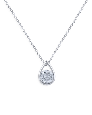 Bloomingdale's Diamond Pear Shaped Solitaire Pendant Necklace in 14K White Gold, 1.0 ct. t.w. - 100%