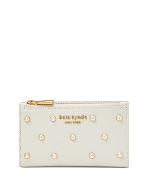 Kate spade new york Purl Embellished Saffiano Leather Small Slim Bi-Fold Wallet