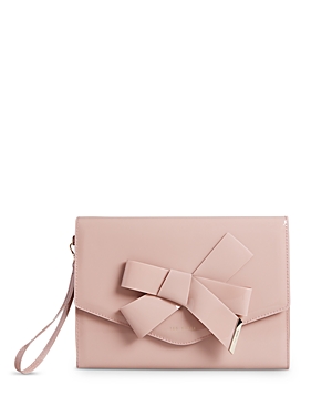 Ted Baker Nikkey Knot Bow Envelope Pouch In Pale Pink