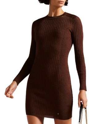metallic knit bodycon dress Aylin Metallic Rib Knit Dress  Retrofete
