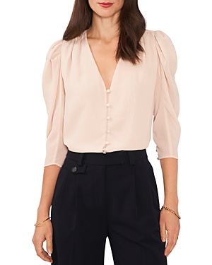 1.state Button Up V Neck Blouse