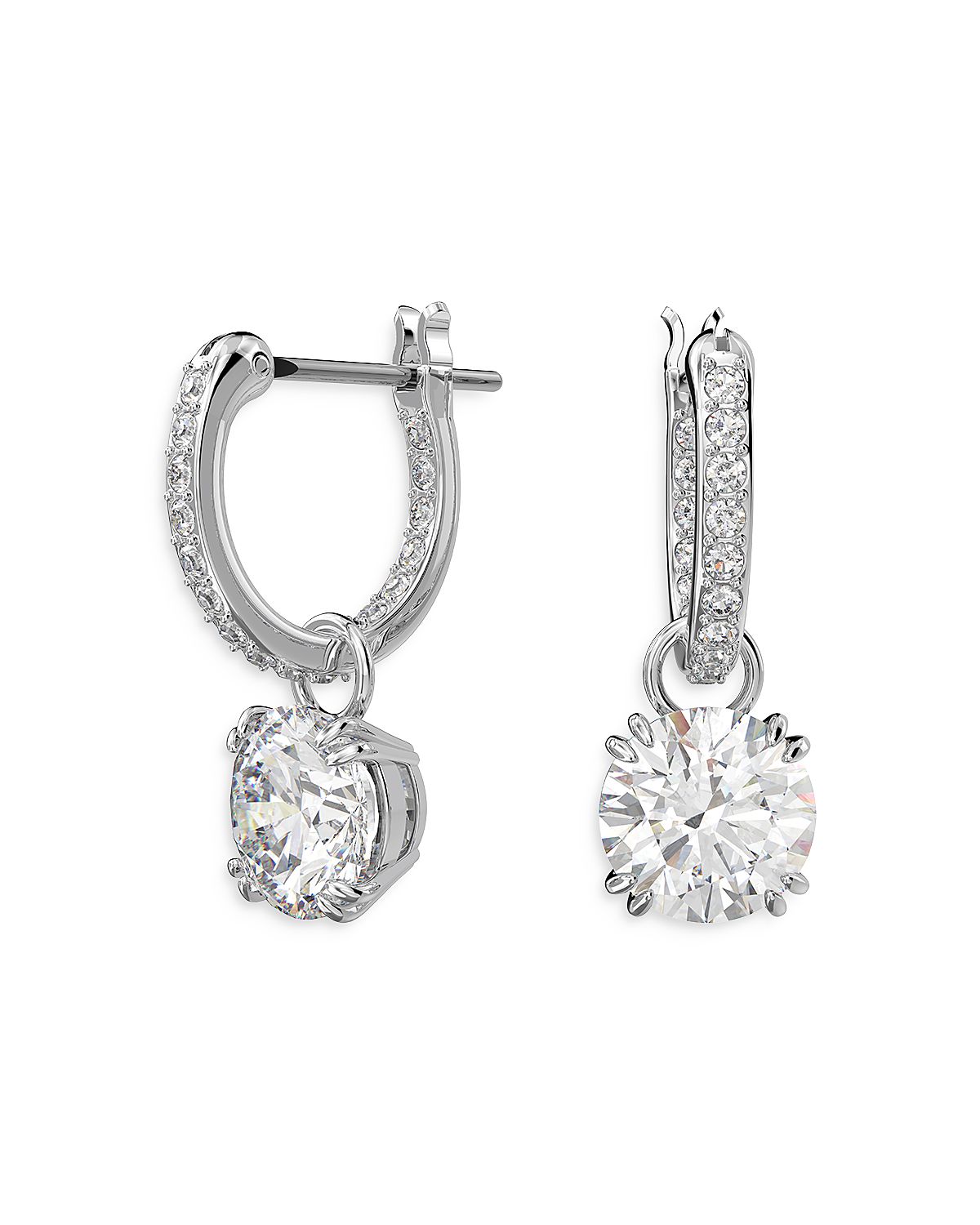 Swarovski Stilla Huggie Hoop Drop Earrings