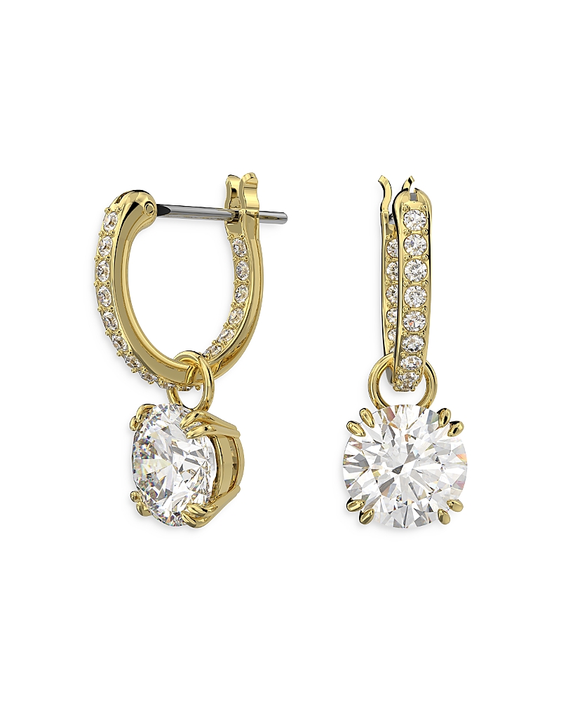 Swarovski Silver-tone Constella Crystal Drop Earrings In Gold