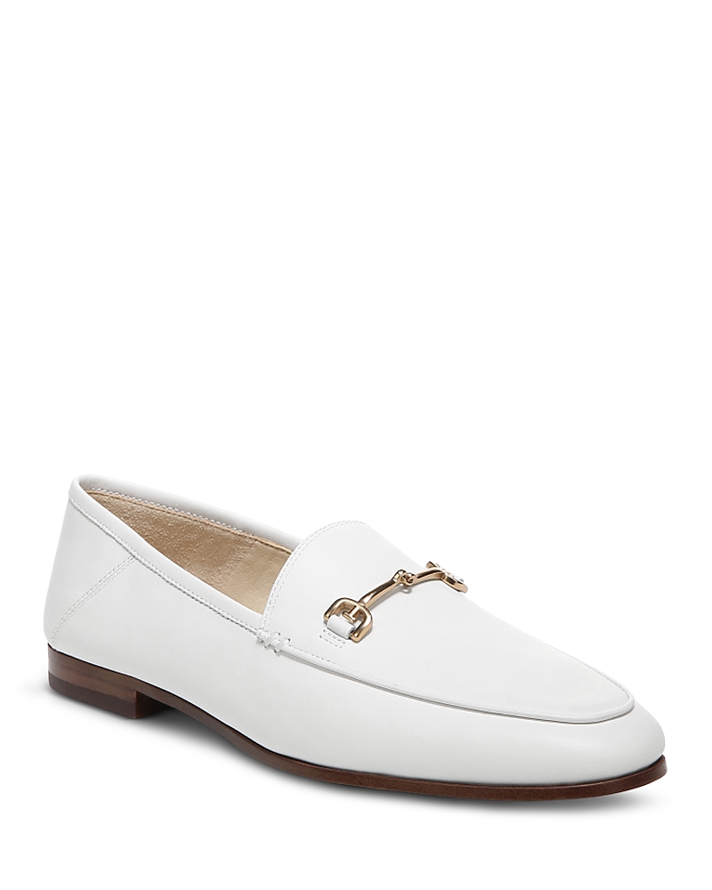 Sam Edelman Lior Womens Cushioned Footbed Dressy Loafers In White Leather