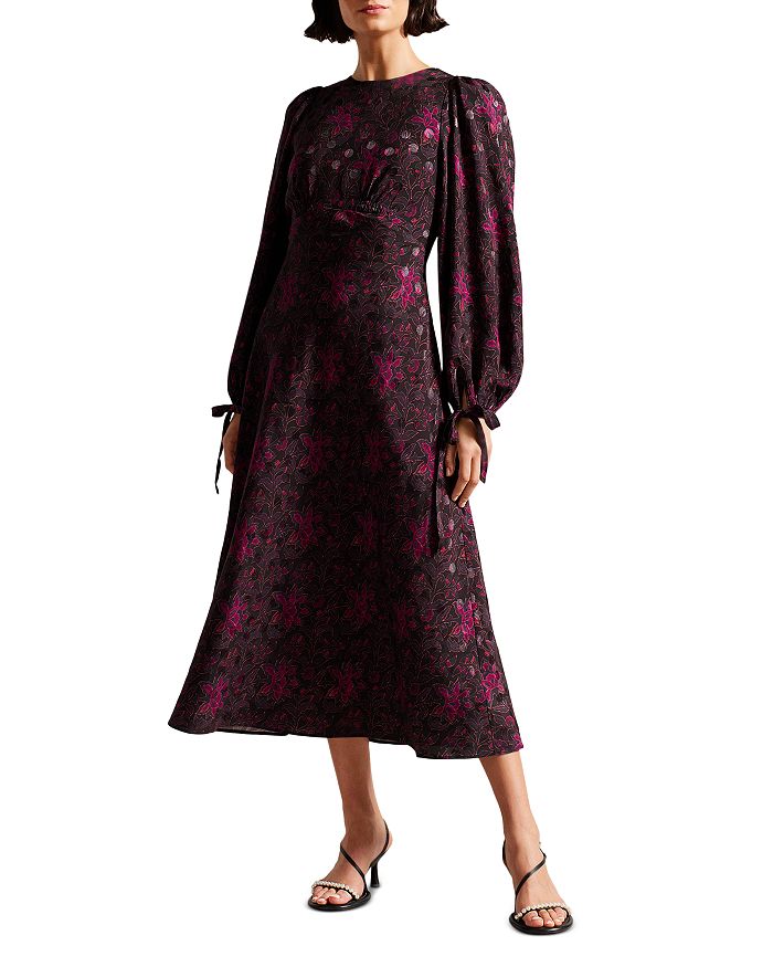 Ted Baker Merlisa Floral Print Midi Dress Bloomingdale's