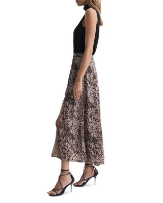 【海外限定】REISS☆スカートBlack Katia Printed Slip Midi Ski REISS Katia Printed Slip Skirt | Bloomingdale's