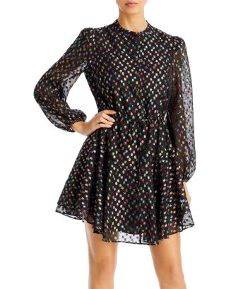 MILLY Reina Confetti Metallic Dot Dress | Bloomingdale's