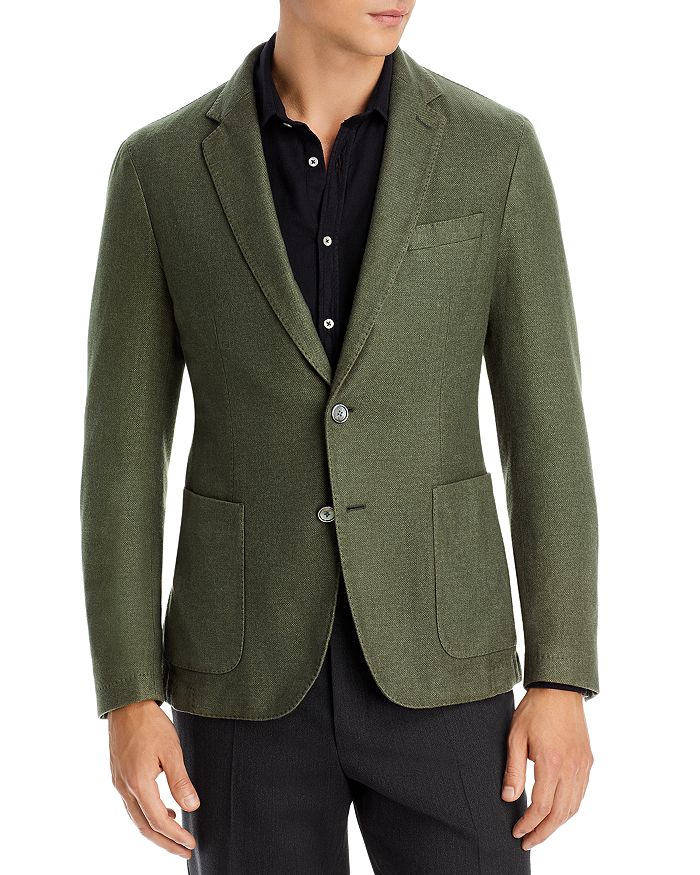BOSS Hanry Slim Fit Olive Garment Dyed Flannel Sport Coat | Bloomingdale's