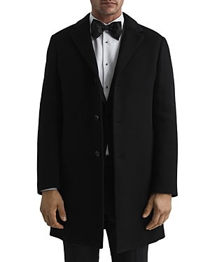 Reiss Gable Epsom Overcoat In Black