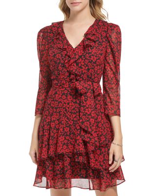 KARL LAGERFELD PARIS - Floral Ruffled Dress