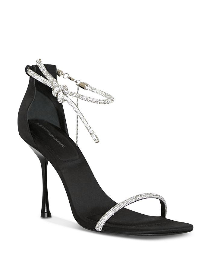 SIMKHAI Jonathan Women's Dalton Crystal Knotted Strap High Heel Sandals ...