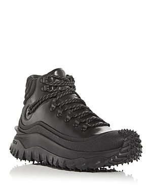Shop Moncler Men's Trailgrip Gtx High Top Hiking Sneakers In Black