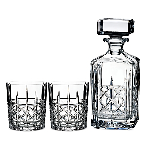Marquis/waterford Marquis By Waterford Brady Decanter & Double Old Fashioned Glass Set In Clear