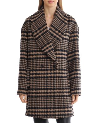 Avec Les Filles Plaid Shawl Collar Coat Size sale M