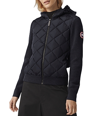 Canada Goose Hybridge Cardigan With Padded Front Panel In Black