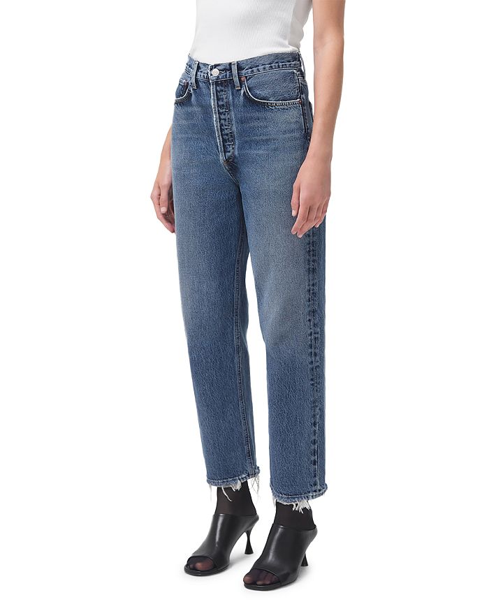 AGOLDE '90s Mid Rise Cropped Straight Leg Jeans in Oblique | Bloomingdale's