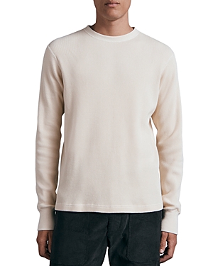 Rag & Bone Off-white Garment Dyed Long Sleeve T-shirt In Ivory