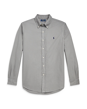 Shop Polo Ralph Lauren Classic Fit Long Sleeve Cotton Oxford Button Down Shirt In Grey