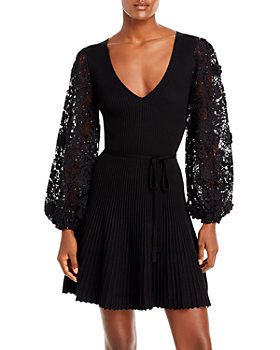 FRENCH CONNECTION - Loa Joss Sequined Lace Sleeve Knit Dress