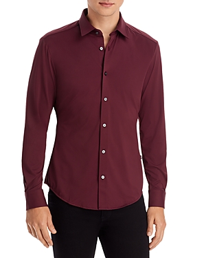 Hugo Boss Robbie Sharp Fit Shirt In Dark Red