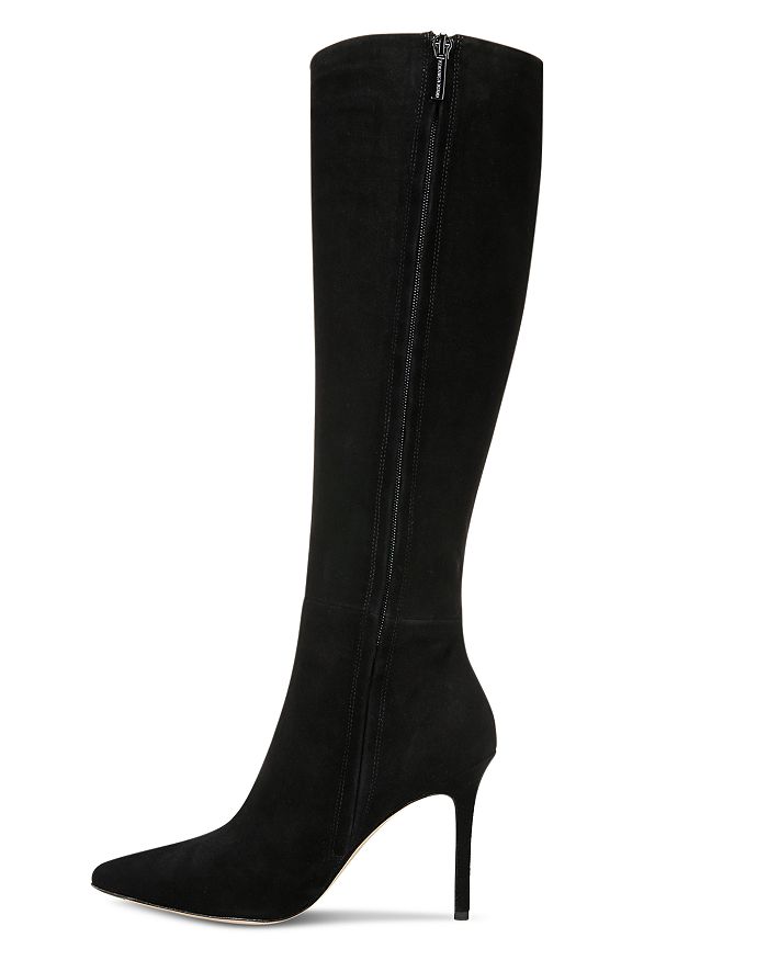Shop Veronica Beard Women's Lisa Wide Calf High Heel Boots In Black Suede