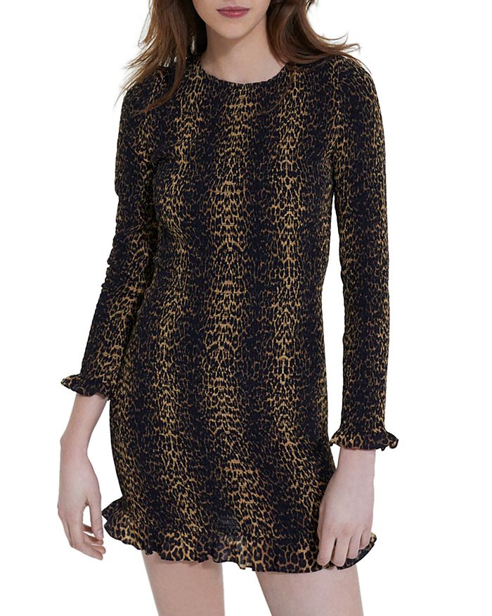 The Kooples Stripy Leopard Print Dress Bloomingdale s