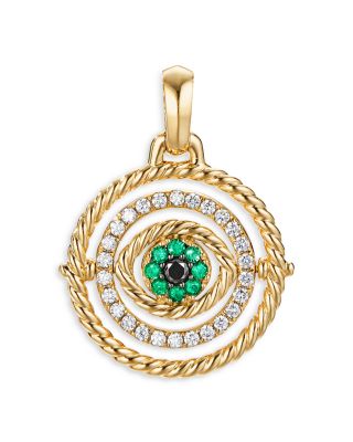 David Yurman - 18K Yellow Gold Evil Eye Mobile Amulet with Emeralds & Diamonds