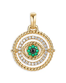David Yurman - 18K Yellow Gold Evil Eye Mobile Amulet with Emeralds & Diamonds