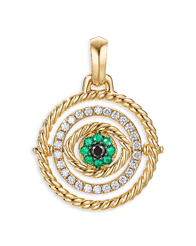 David Yurman 18K Yellow Gold Evil Eye Mobile Amulet with Emeralds & Diamonds · OS