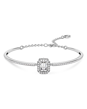Shop Swarovski Millenia Crystal Octagon Cut Bangle Bracelet In Silver