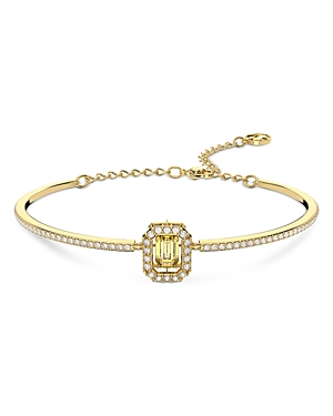 Shop Swarovski Millenia Crystal Octagon Cut Bangle Bracelet In Gold