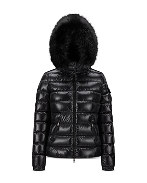 Shop Moncler Bady Faux Fur Short Down Jacket In Black