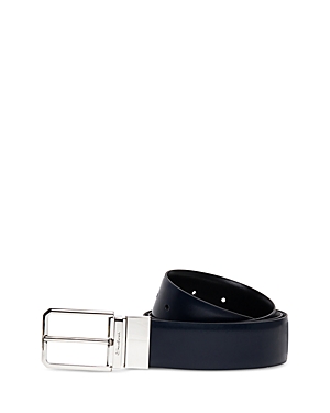 Shop Santoni Men's Reversible Leather Belt In Blue/black