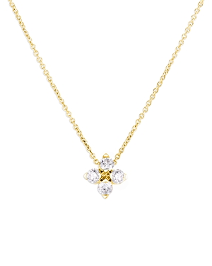 Roberto Coin 18k Yellow Gold Love In Verona Diamond Flower Pendant Necklace, 16-18