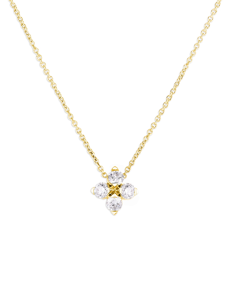 Roberto Coin 18K Yellow Gold Love in Verona Diamond Flower Pendant Necklace, 16
