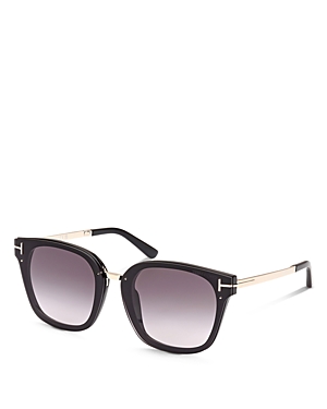 Shop Tom Ford Philippa Square Sunglasses, 68mm In Black/gray Gradient
