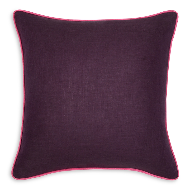 Sferra Manarola Linen Decorative Pillow In Aubergine
