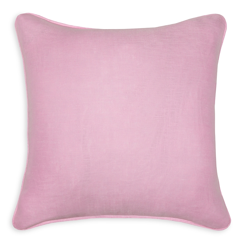 Sferra Manarola Linen Decorative Pillow In Grey/cotton Candy