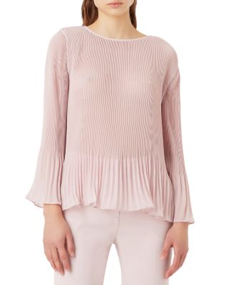 Emporio Armani Flared Sleeve Plisse Top