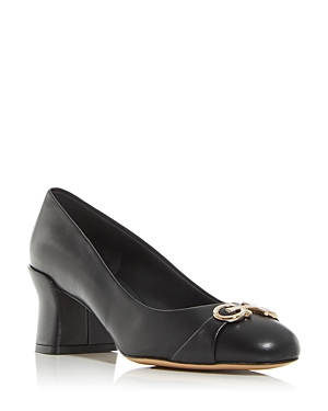 Ferragamo Women's Otilia 55 Gancini Round Toe Pumps In Nero