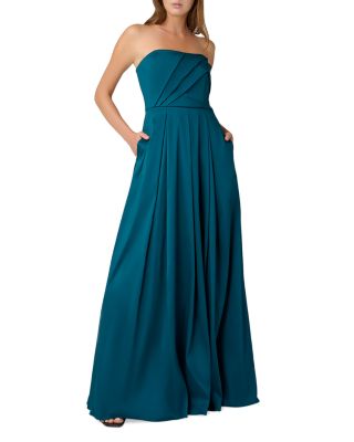 Robe De Soirée Aidan Mattox Sans Bretelles - Taille 4 - Tulle Argenté - Style A-line - Neuf Avec étiquettes