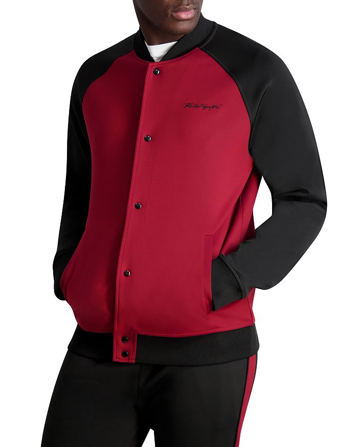 KARL LAGERFELD PARIS Scuba Colorblocked Track Jacket Bloomingdale's