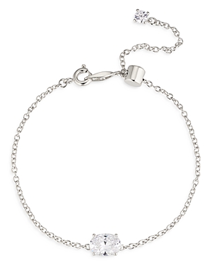 Nadri Modern Love Large Oval Solitaire Bracelet In Silver