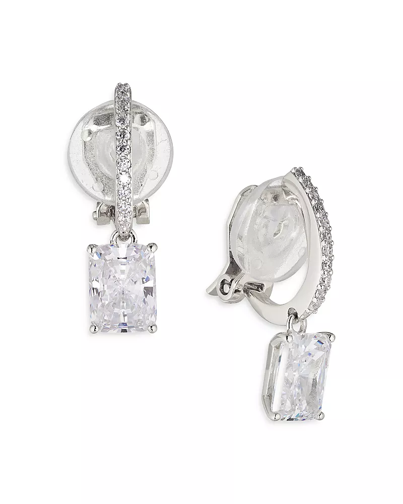 Nadri Modern Love Dangle Clip On Earrings